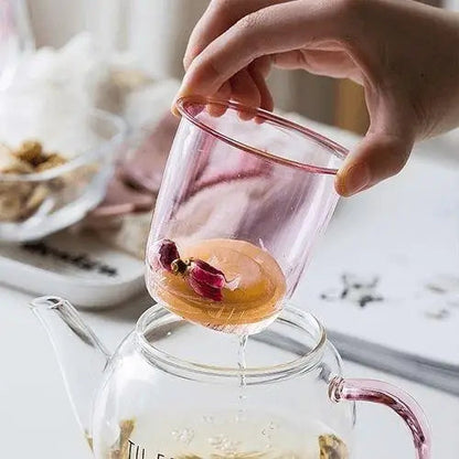 Cat glass teapot with infuser basket