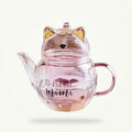 Cat Glass Teapot with Infuser - 300ml Cute Kitty Tea Pot