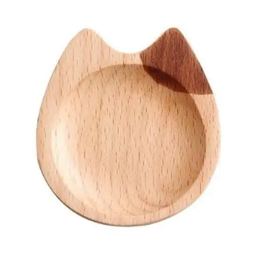 Cat wooden coaster La Fine for tea cups