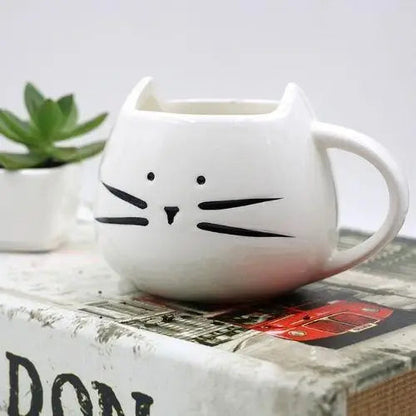 Black and white cat mustache tea cups