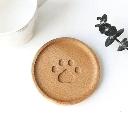 Cat paw coasters close up