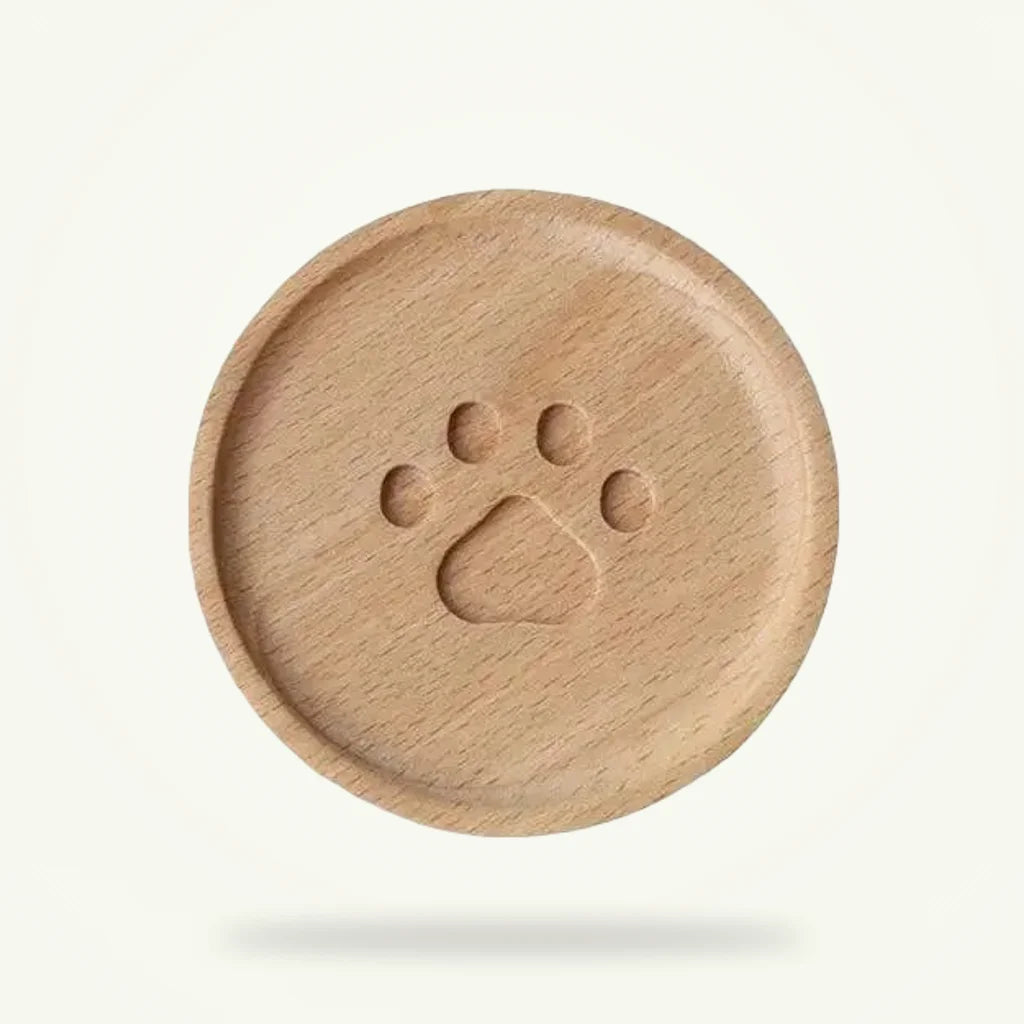 Cat Paw Coaster Set - Wooden Tea Cup Saucer, product photo on a plain background