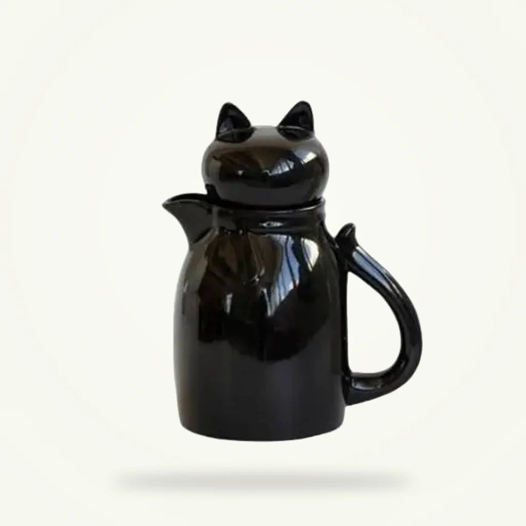 Cat Shaped Teapot - Cute Porcelain Teapot for Tea Lovers, product photo on a plain background