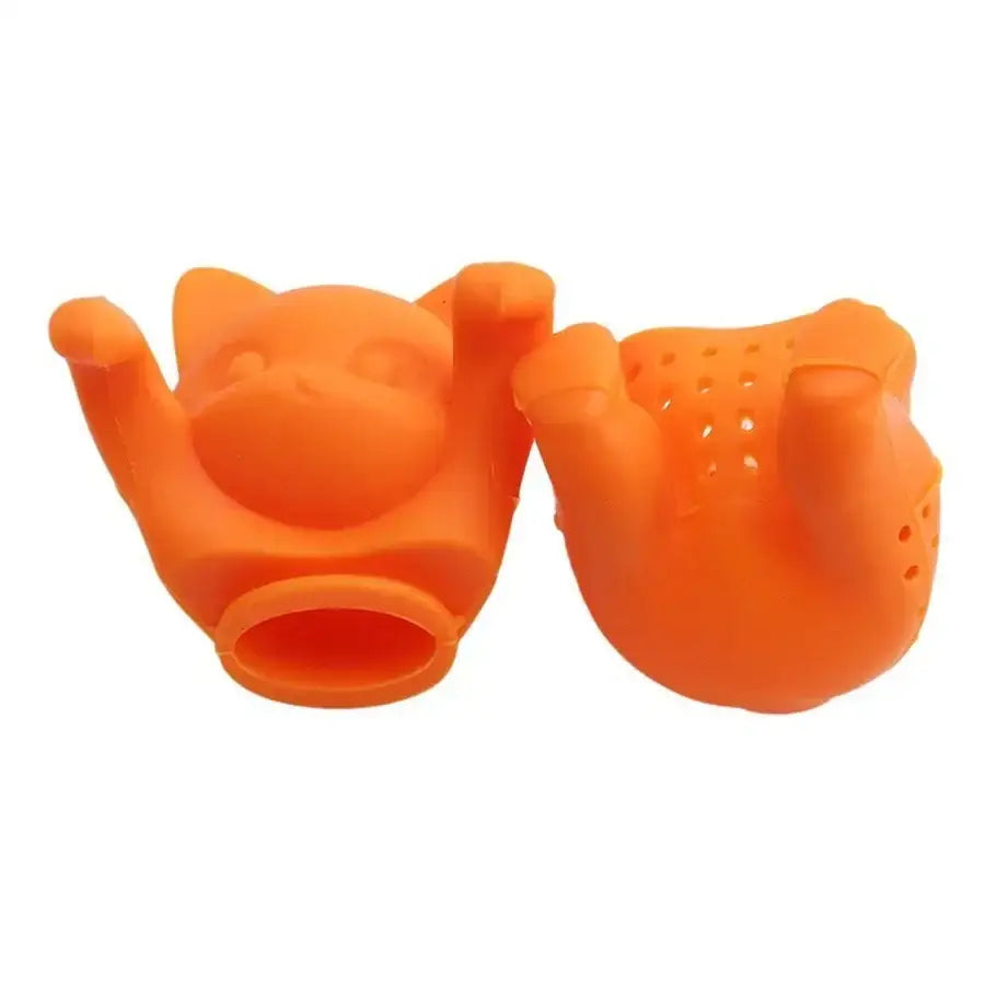 Orange cat tea infuser for loose leaf tea