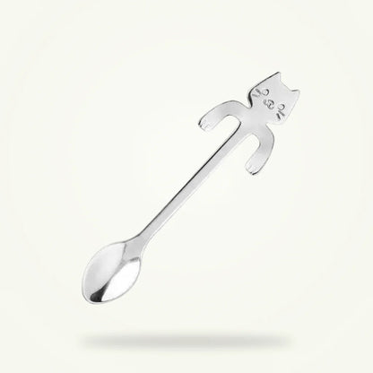 Cat Teaspoon, Stainless Steel Cat Spoon for Tea (Set of 2, 4, or 6), product photo on a plain background
