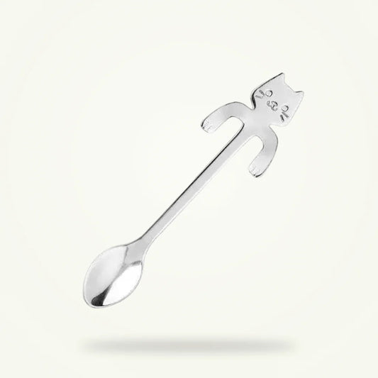 Cat Teaspoon, Stainless Steel Cat Spoon for Tea (Set of 2, 4, or 6), product photo on a plain background