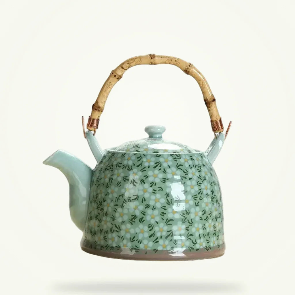 Ceramic Flower Teapot 800ml, product photo on a plain background