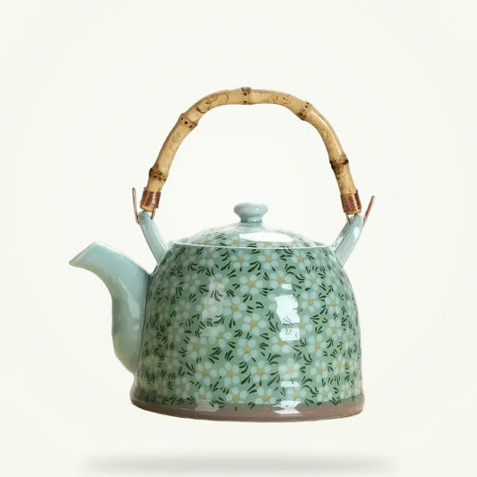 Ceramic Flower Teapot 800ml, product photo on a plain background