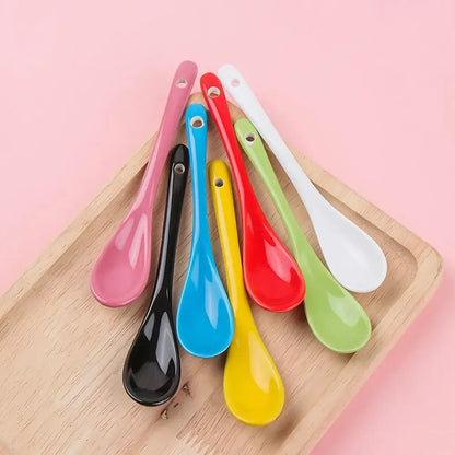Ceramic tea spoon set in assorted colors
