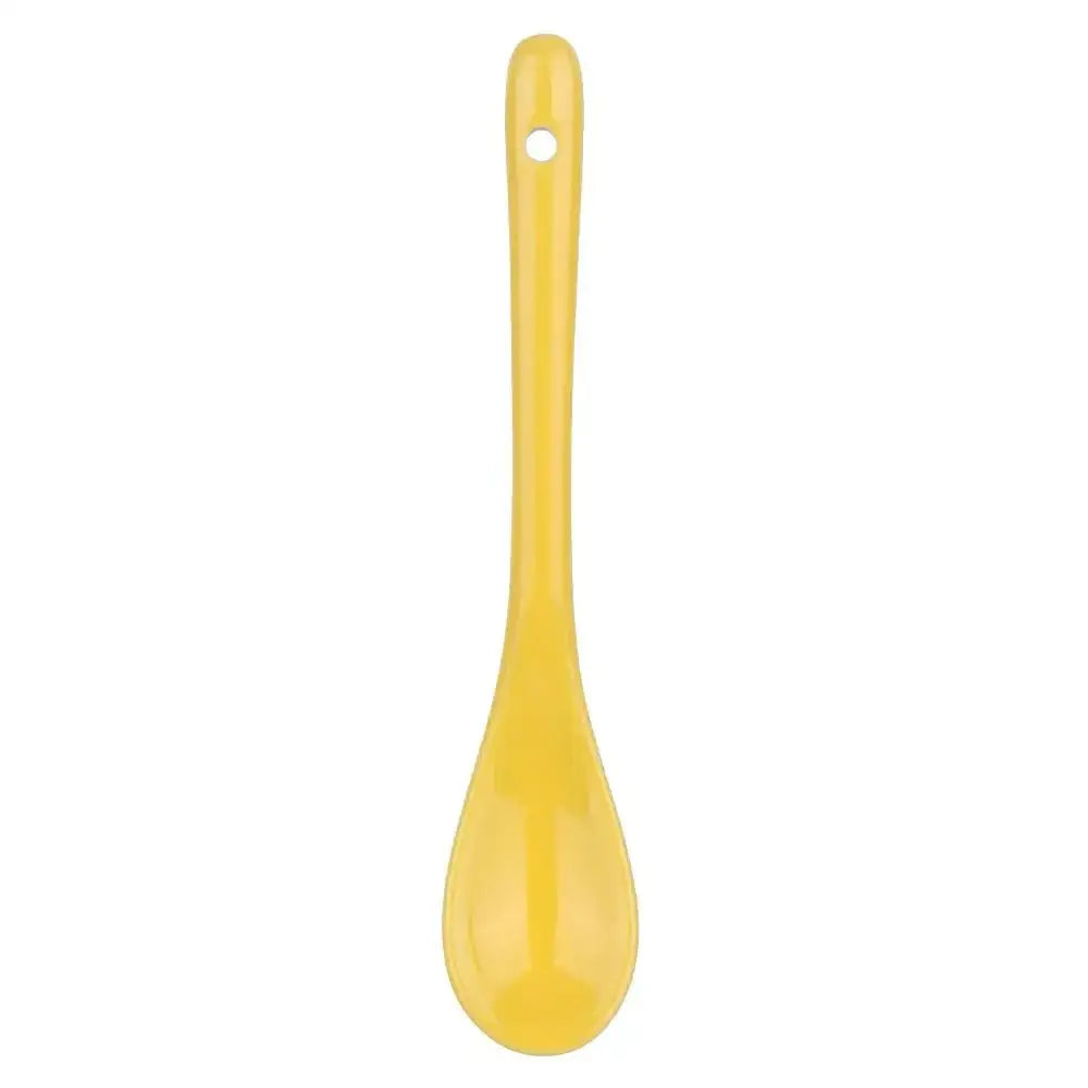 Yellow ceramic tea spoon for desserts