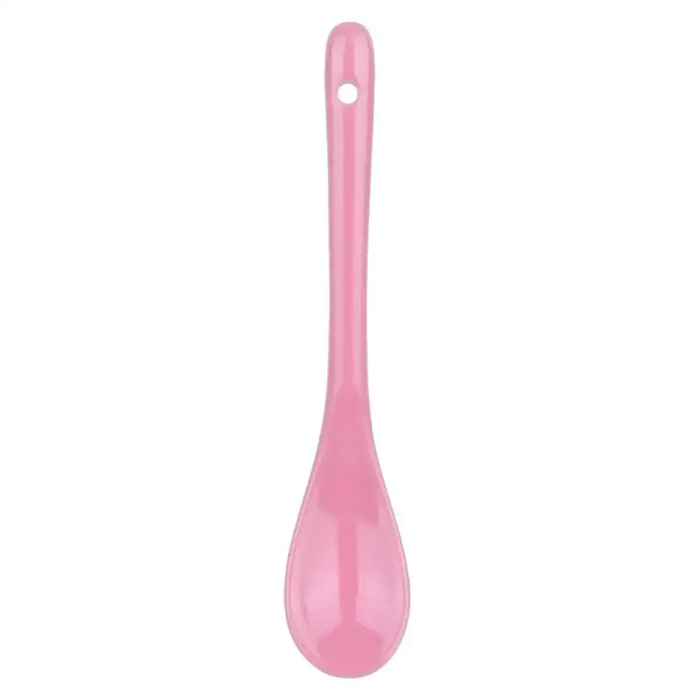 Pink ceramic tea spoon for tea time