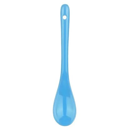 Blue ceramic tea spoon with long handle