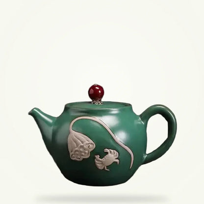 Ceramic Teapot for One with Infuser, product photo on a plain background