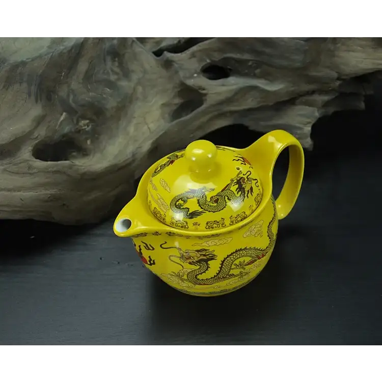 Ceramic dragon teapot with filter for loose leaf