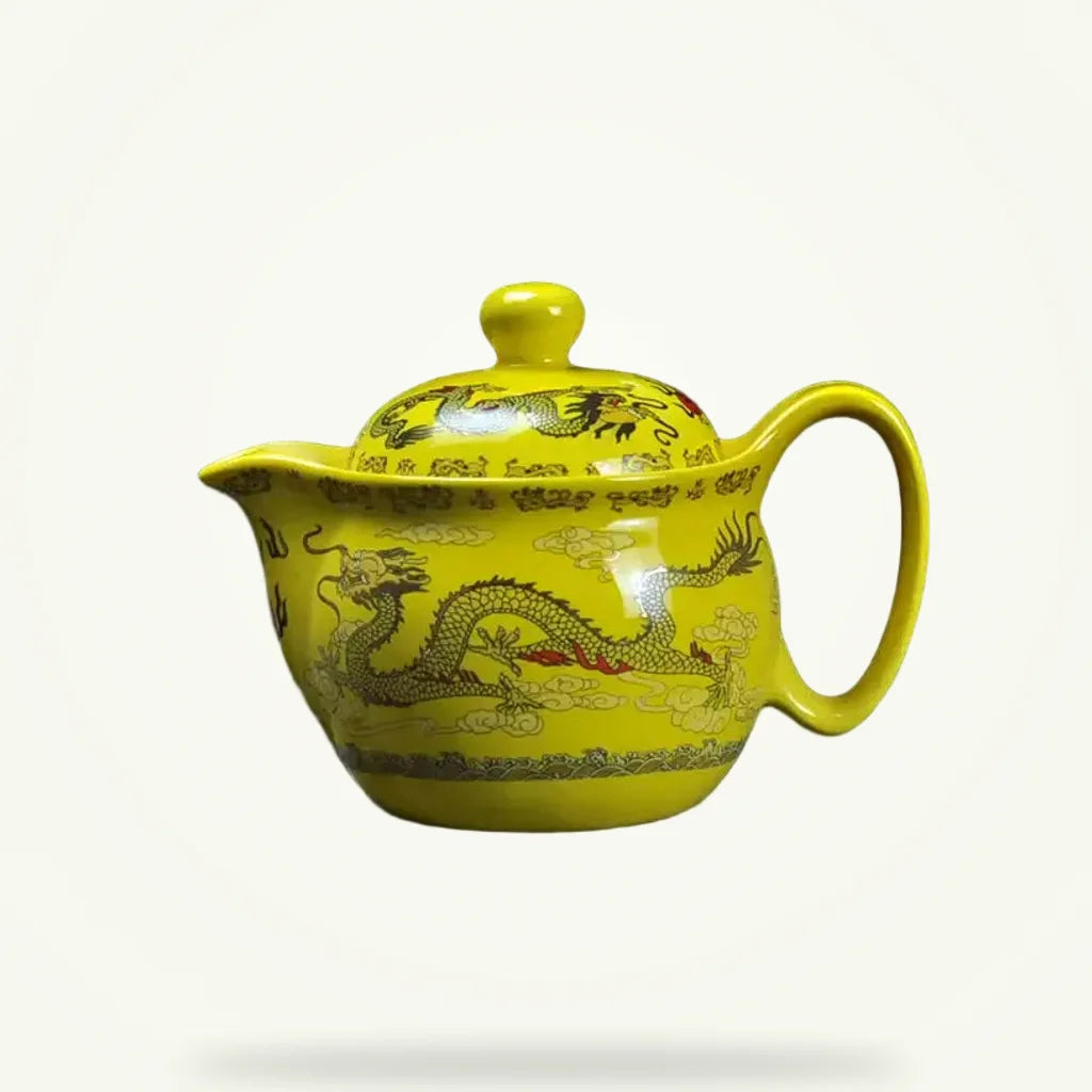 Chinese Ceramic Dragon Teapot with Infuser - 350ml, product photo on a plain background