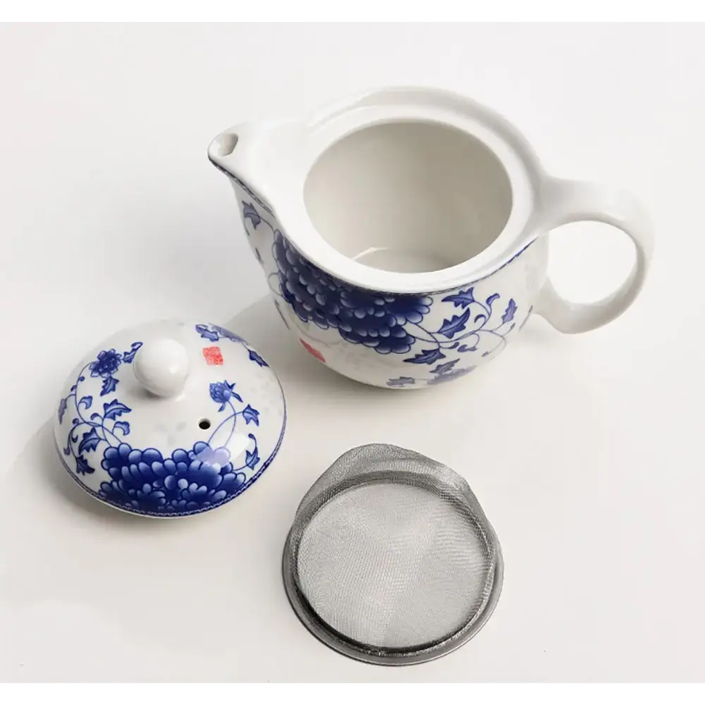 Traditional Chinese porcelain teapot with lid