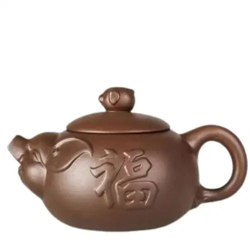Chinese Yixing clay teapot with celestial pig design