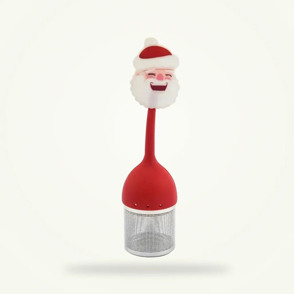 Christmas Tea Infuser, Granny Lulu's Reusable Silicone Tea Strainer, product photo on a plain background