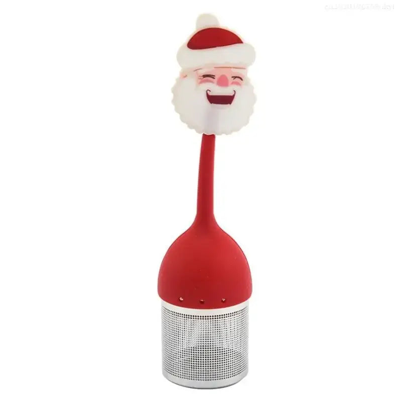 Smiling Santa tea infuser in red silicone