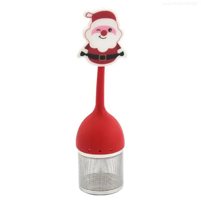 Santa tea infuser winking with one eye