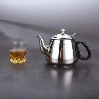 Heat-resistant handle on stainless steel induction teapot