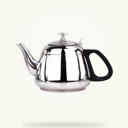 Classic stainless steel induction teapot with removable infuser, product packshot