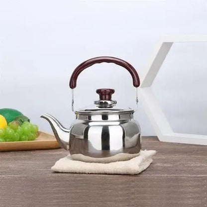 Stainless steel stovetop teapot with classic design
