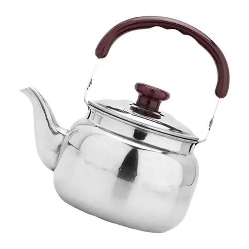 Stainless steel teapot with retro look for stovetop