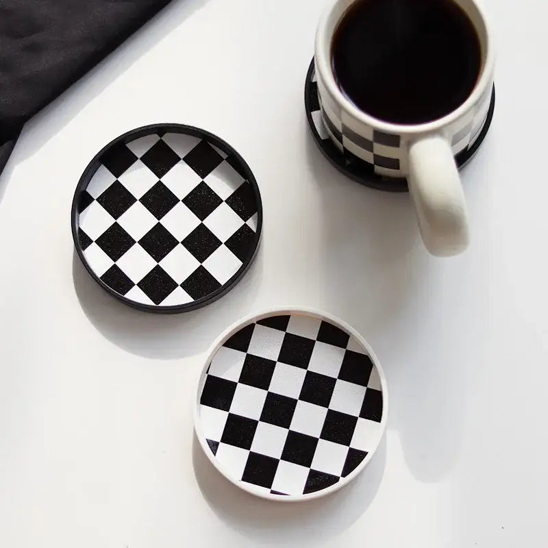 White saucer with espresso cup