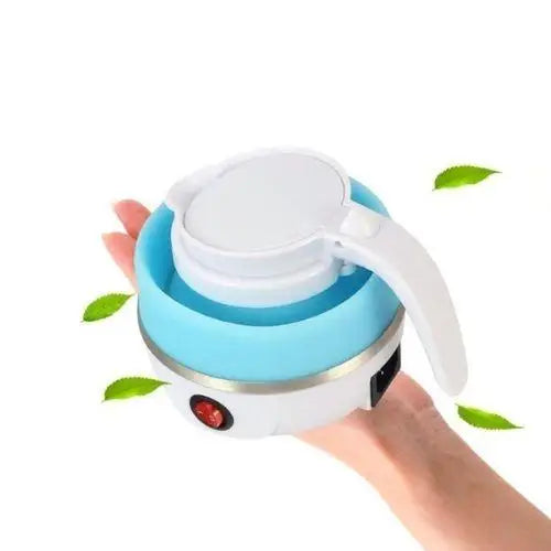 Collapsible electric kettle folded flat for travel