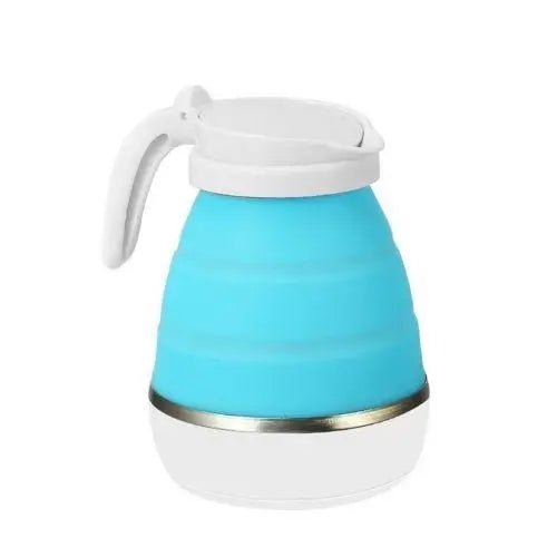 Blue silicone electric kettle with stainless steel base