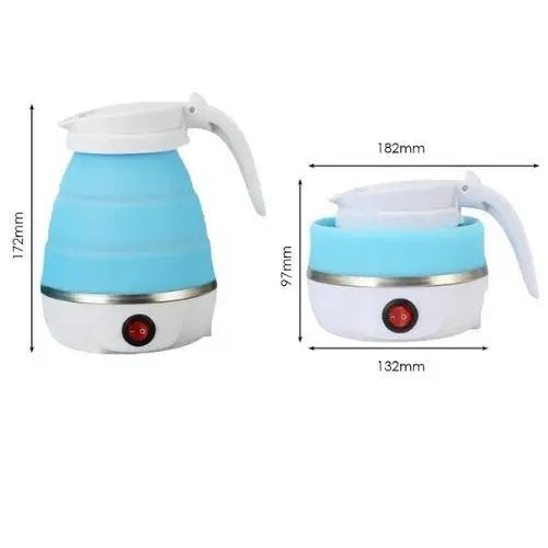 Compact 0.6 liter collapsible electric kettle size comparison