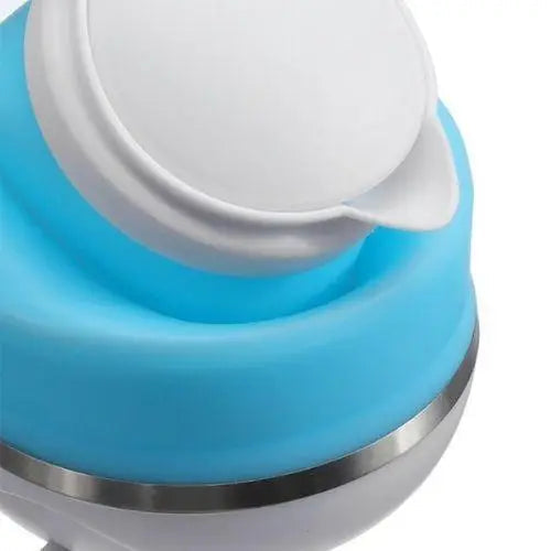 Blue collapsible electric kettle on kitchen counter