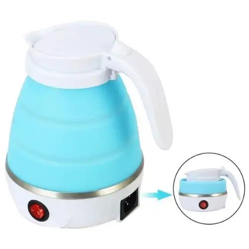 Collapsible electric kettle with power cord and plug