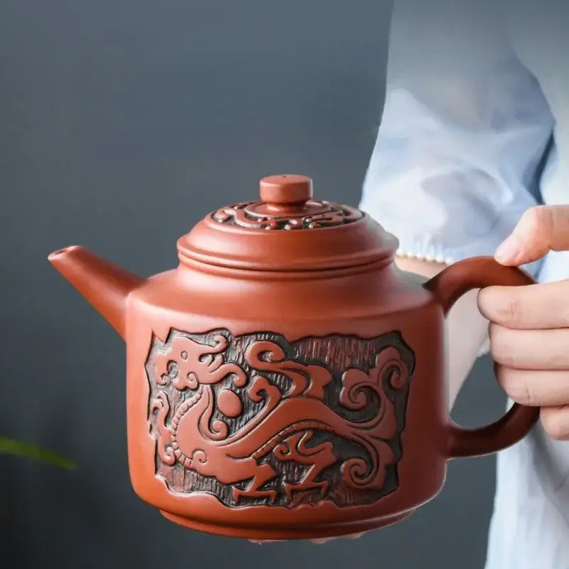 Contemporary ceramic teapot with lid and handle