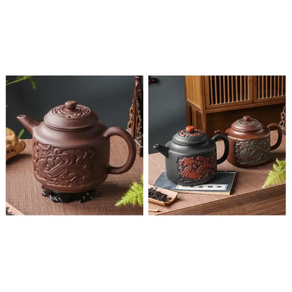 Ceramic teapot with cup and saucer, elegant design