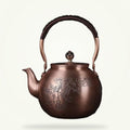 Copper Chinese Teapot with Leaf Motif, 1.5L, Handcrafted Tea Kettle