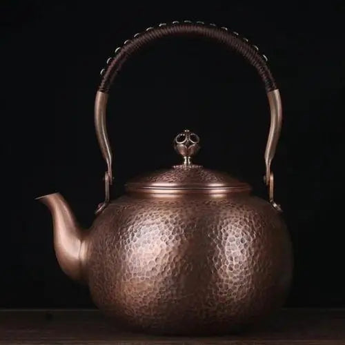 Handmade copper stovetop teapot with classic vintage design
