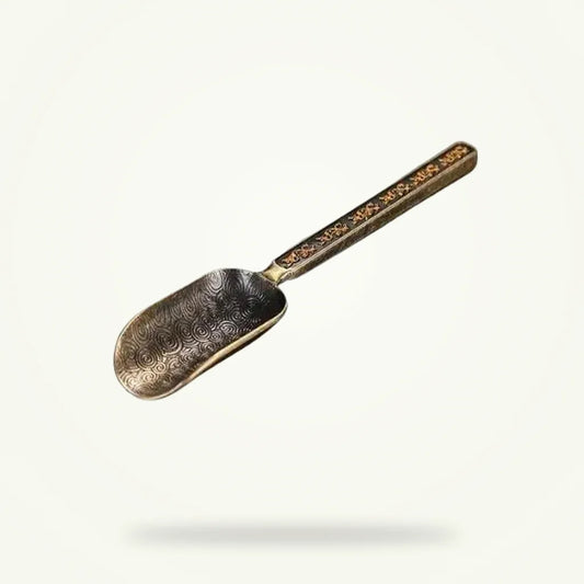 Copper Tea Spoon for Loose Leaf Tea, Handcrafted, Durable, Elegant, product photo on a plain background