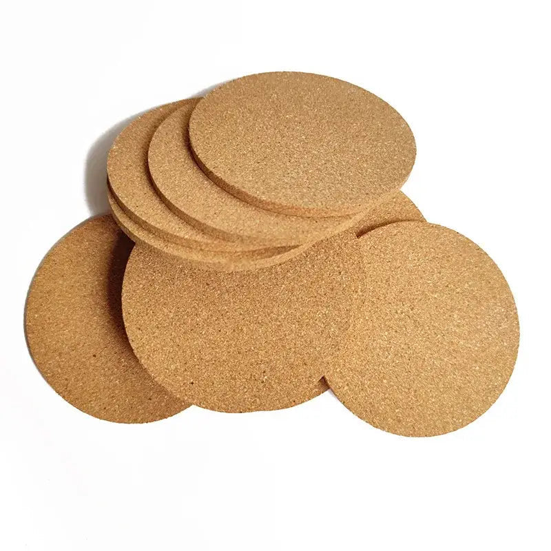 Cork coasters in a cozy kitchen setting