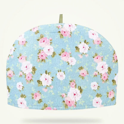 Cotton insulated teapot cozy packshot on plain background, all five color options