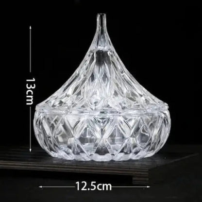 Butterfly-shaped crystal glass tea storage jar with lid, clear glass
