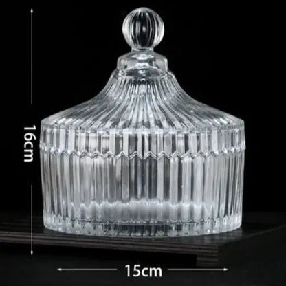 Fruit-shaped crystal glass tea jar with airtight lid, compact size
