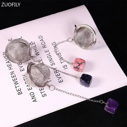 Crystal tea infuser with loose leaf tea