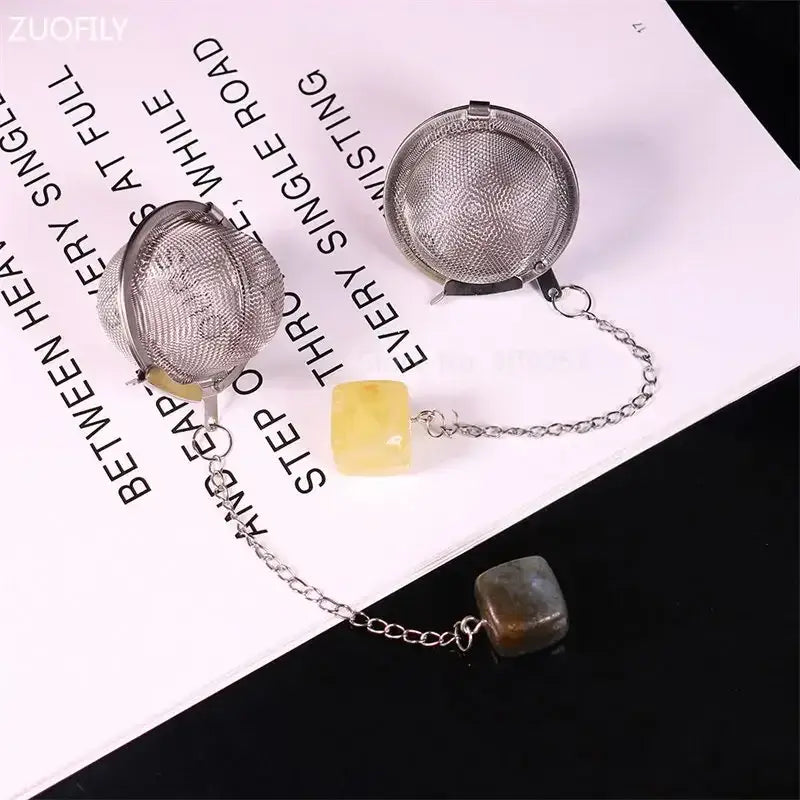 Crystal tea infuser with stainless steel mesh