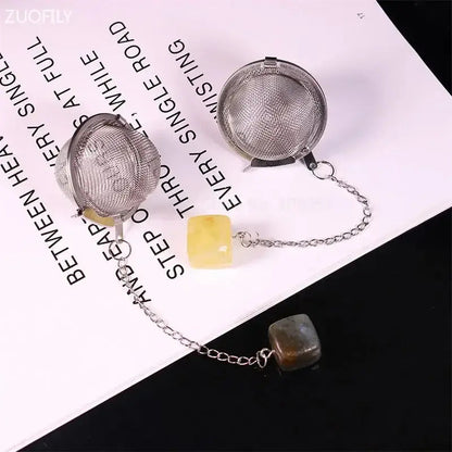 Crystal tea infuser with stainless steel mesh