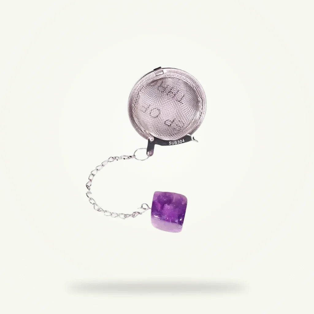 Crystal Tea Infuser with Natural Stone, product photo on a plain background