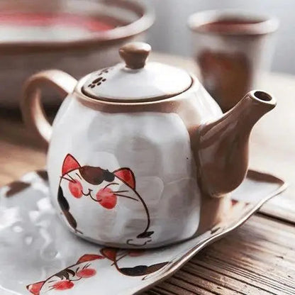 Cute cat porcelain teapot for tea