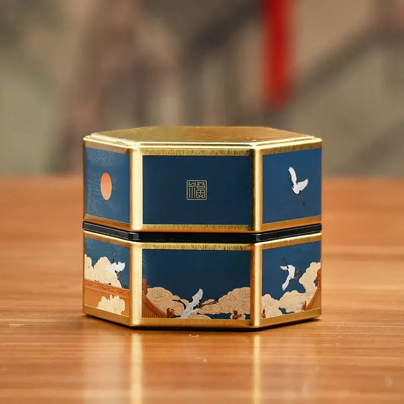 decorative-tea-storage-tin-with-chinese-painting-design Blue Small