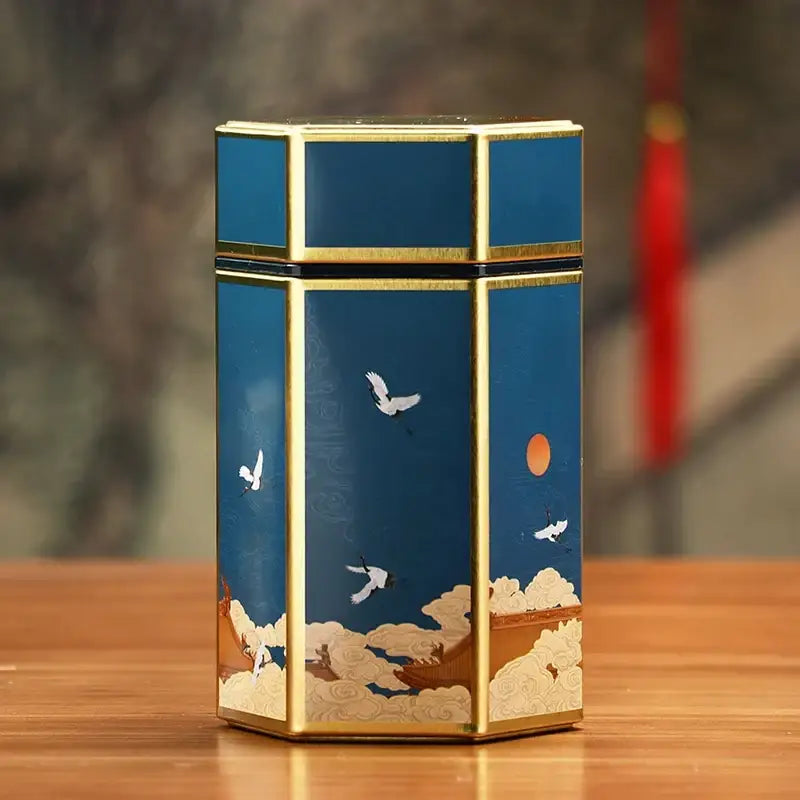 decorative-tea-storage-tin-with-chinese-painting-design Blue Large